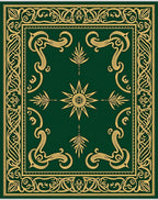 Emerald Green Golden Celtic Knot Rug