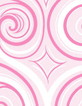 Whimsical Pink Swirl Star Pattern Rug