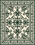 Intricate Floral Medallion Scrollwork Design Rug