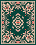 Floral Motif With Intricate Swirls Design Rug