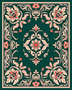 Floral Motif With Intricate Swirls Design Rug