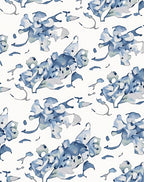 Abstract Blue Floral Watercolor Design Rug