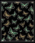 Whimsical Golden Butterfly Garden Rug