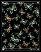 Whimsical Golden Butterfly Garden Rug