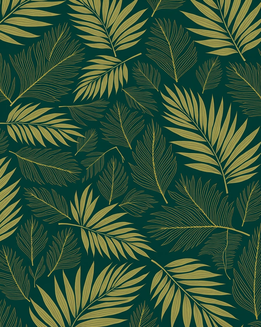 Green Leaf Pattern Vines Rug