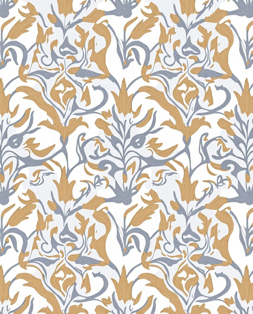 Elegant Floral Swirls Pattern Rug