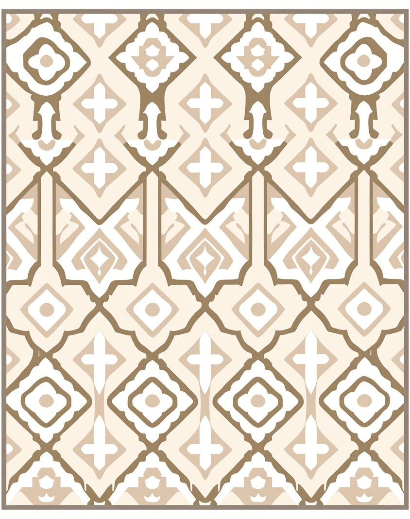 Earthy Tones Geometric Pattern Rug