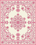Victorian Floral Medallion Pink Rug