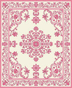 Victorian Floral Medallion Pink Rug