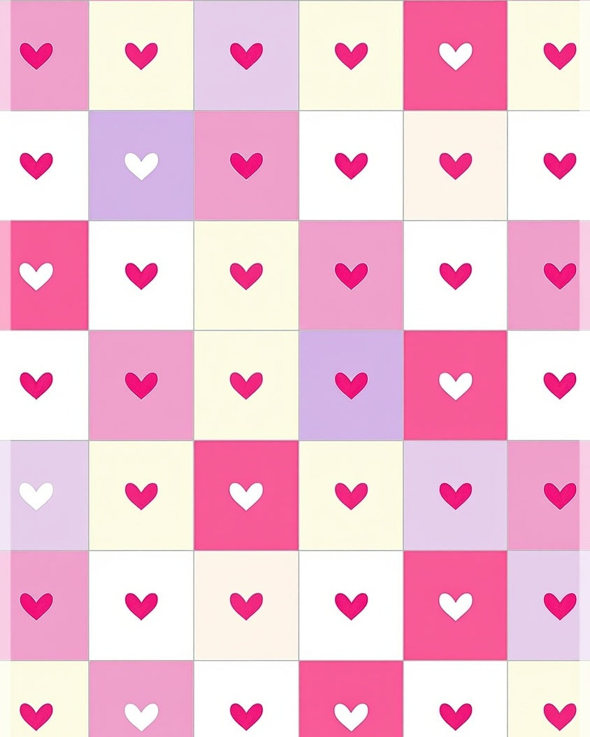 Sweet Heart Patterned Pastel Rug
