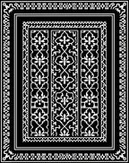 Intricate Floral Border With Geometric Accents Rug