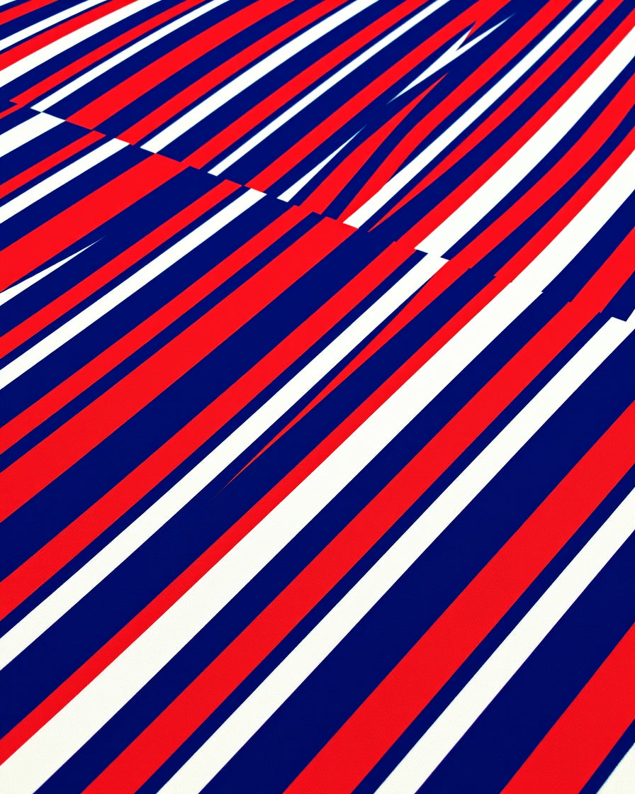 Red White Blue Stripe Pattern Rug