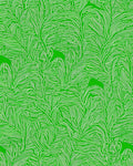 Lush Green Wavy Leaf Pattern Rug