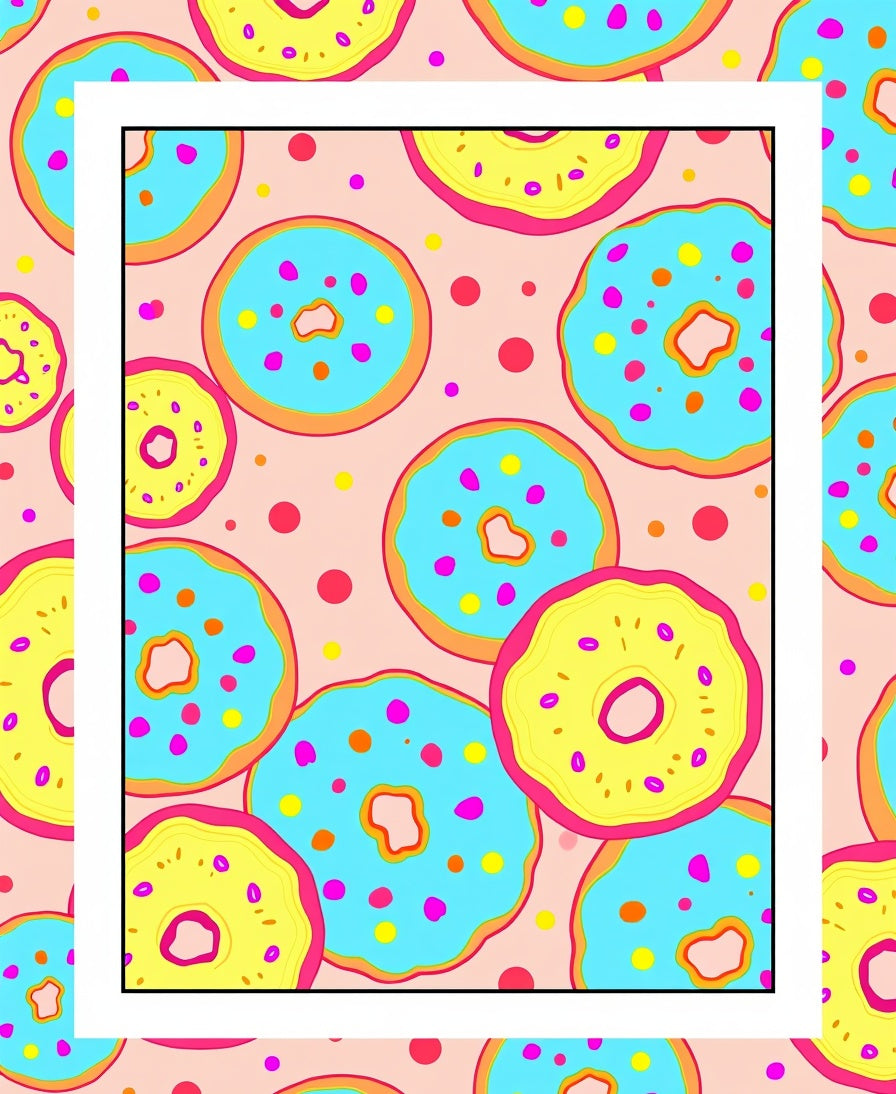 Sweet Donut Pattern Pop Art Rug