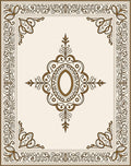 Ornate Center Medallion Border Design Rug