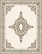 Ornate Center Medallion Border Design Rug