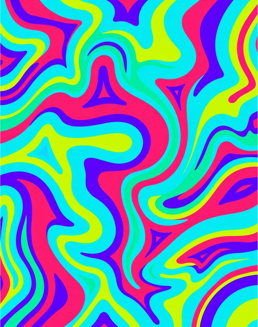 Vibrant Swirls Stripes Abstract Pattern Rug