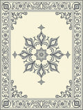 Ornate Floral Scroll Centerpiece Design Rug