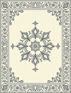 Ornate Floral Scroll Centerpiece Design Rug