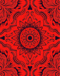Intricate Red Floral Mandala Pattern Rug