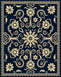 Floral Scrollwork Elegant Design Rug