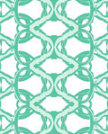 Wavy Teal Interlocking Interlace Design Rug