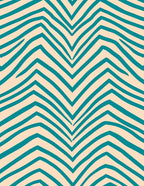 Abstract Teal Stripe Pattern Rug