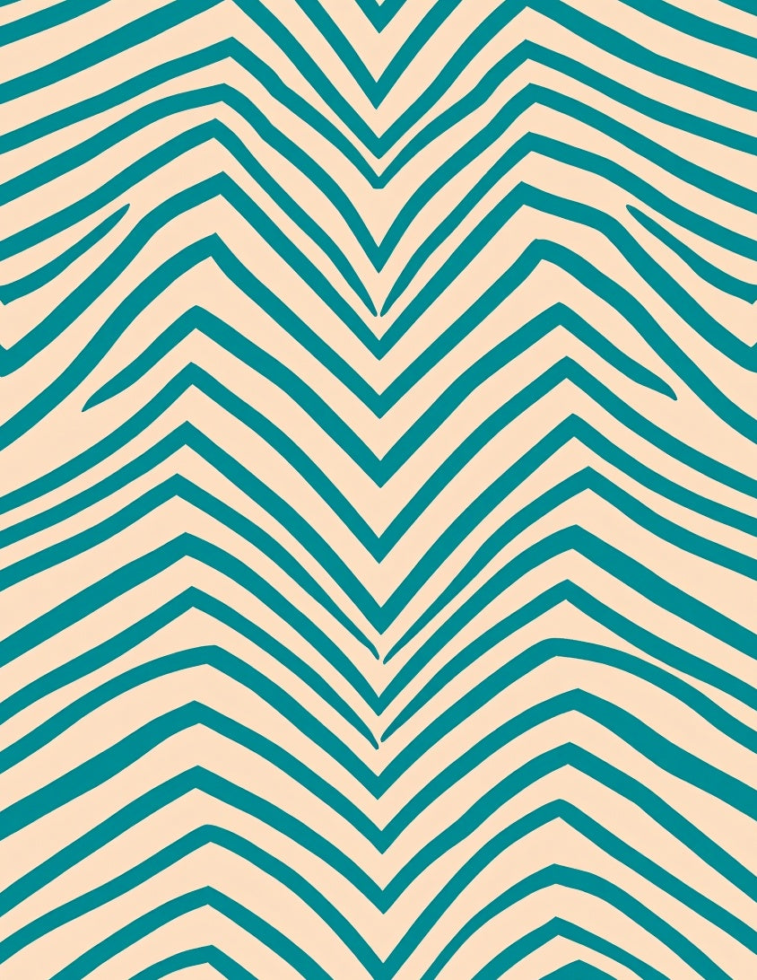 Abstract Teal Stripe Pattern Rug