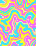 Retro Swirl Patterned Vibrant Rug