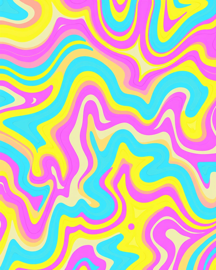Retro Swirl Patterned Vibrant Rug