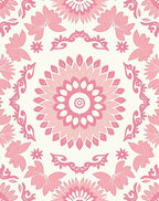 Pink Floral Medallion Pattern Rug