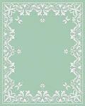 Elegant White Floral Border Design Rug