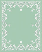 Elegant White Floral Border Design Rug
