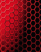 Bold Red Hexagon Pattern Rug