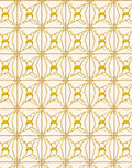 Cream and Gold Interlocking Geometric Design Rug