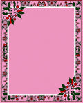 Pink Floral Berry Border Rug
