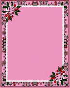 Pink Floral Berry Border Rug
