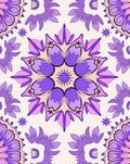 Vibrant Purple Floral Symmetry Rug