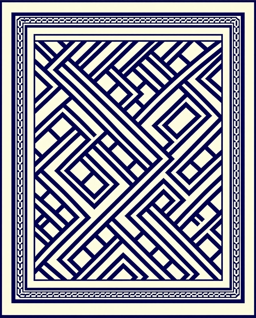 Abstract Geometric Lines Pattern Rug