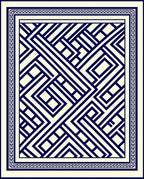 Abstract Geometric Lines Pattern Rug