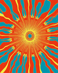 Vibrant Sunburst Abstract Psychedelic Rug