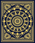 Intricate Gold Mandala Pattern Rug