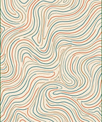 Curving Contour Lines Abstract Design Rug