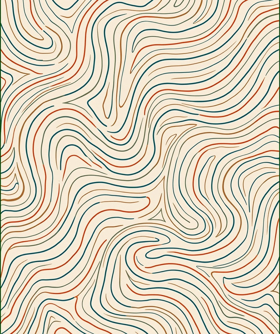 Curving Contour Lines Abstract Design Rug