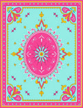 Vibrant Folk Art With Mandala Design Rug