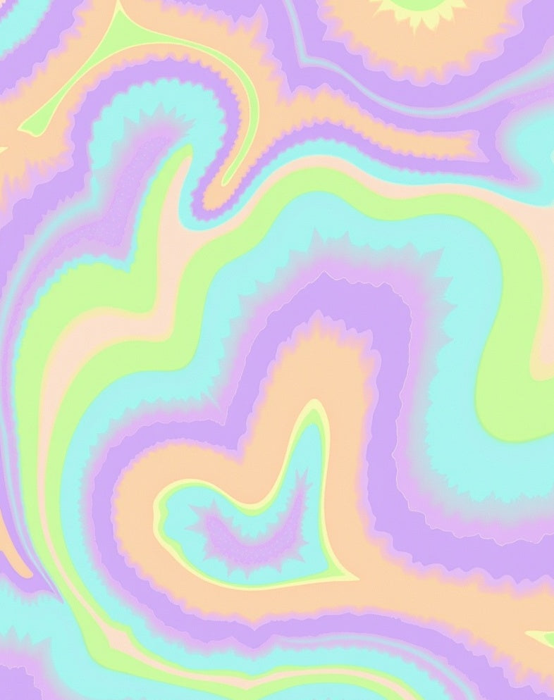 Pastel Swirl Psychedelic Pattern Design Rug