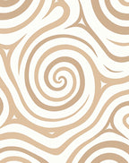 Golden Swirl Abstract Pattern Rug