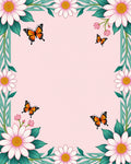 Floral Butterfly Garden Design Rug