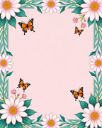 Floral Butterfly Garden Design Rug