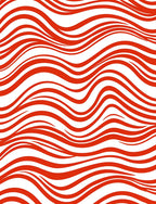 Striped Red Wave Pattern Rug